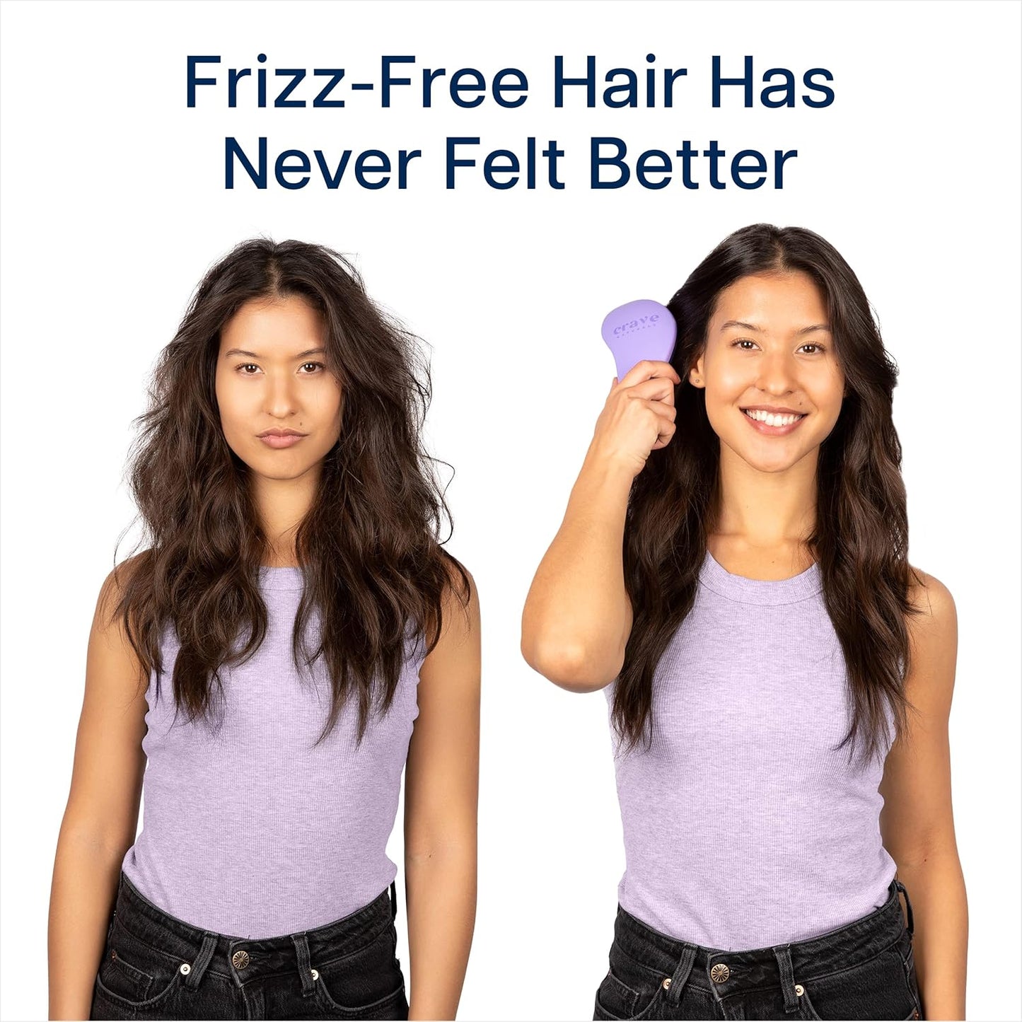Crave Naturals Glide Thru Hair Brush - Detangler Brush for Curly, Straight, Wet or Dry Hair - Gentle Detangling Brushes for Adults, Kids..