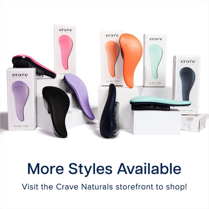 Crave Naturals Glide Thru Hair Brush - Detangler Brush for Curly, Straight, Wet or Dry Hair - Gentle Detangling Brushes for Adults, Kids..