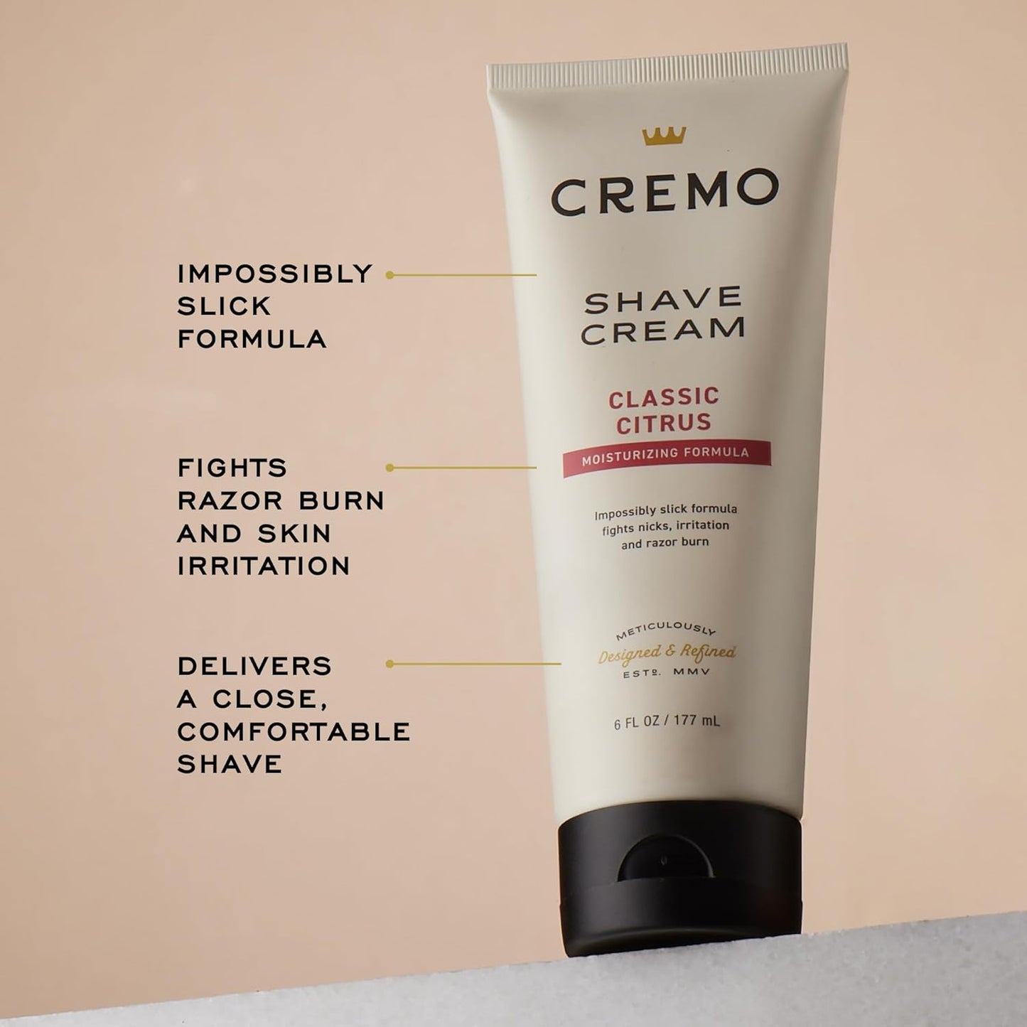 Cremo Original Shave Gift Set for Men, includes Impossibly-Slick 6 oz Shaving Cream, Chrome Barber Grade Razors..