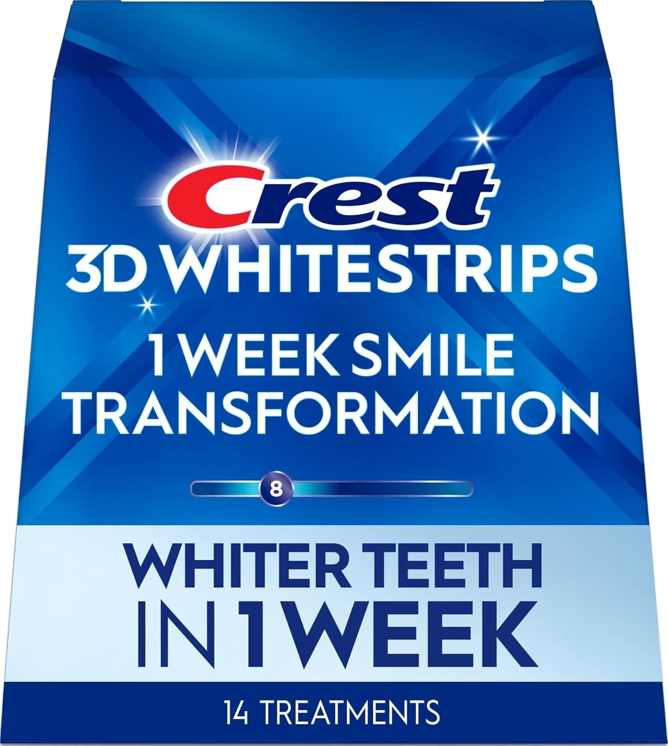 Crest 3D Whitestrips, 1 Week Smile Transformation, Whitestrips 3D White, 14 Treatments (Each with 1 Upper/1 Lower), 28 Strips