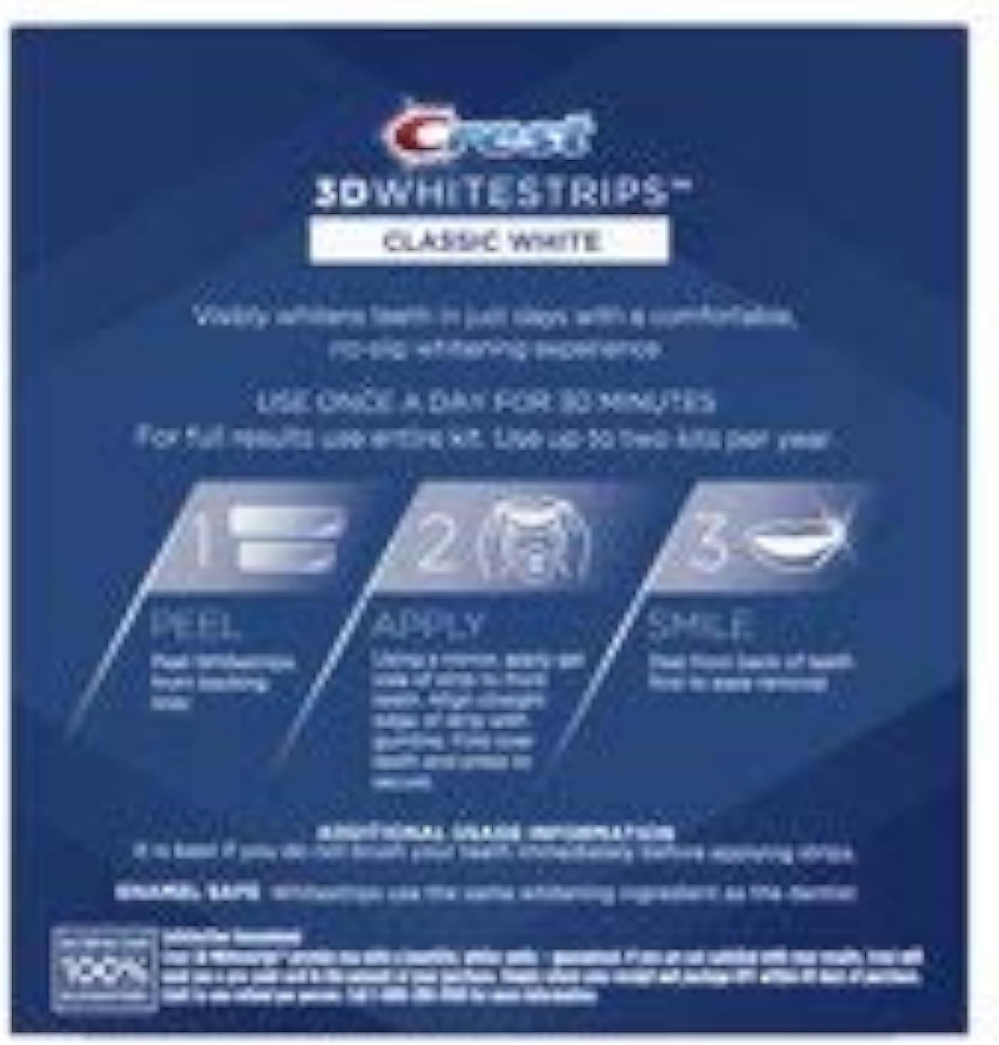Crest 3D Whitestrips Classic White Teeth Whitening Kit, 10 Treatments 20 Strips, Size - 20 Count (Pack of 1)