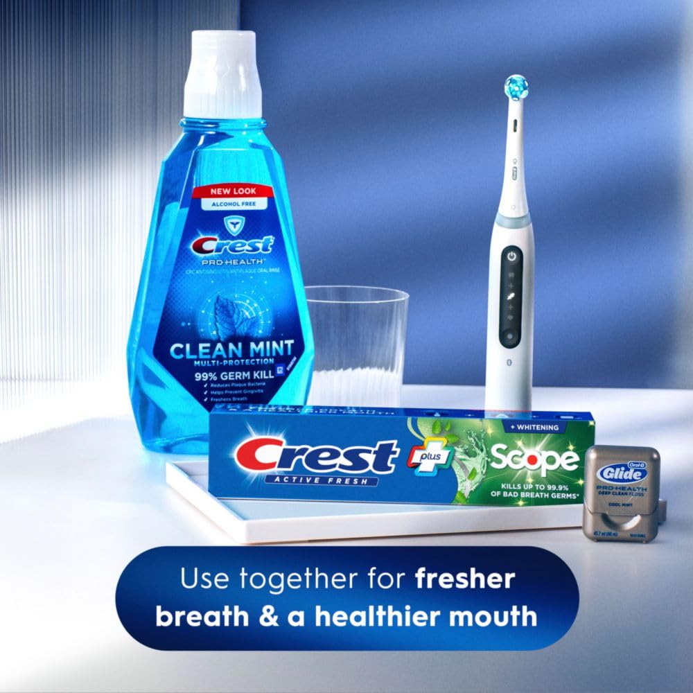 Crest + Scope, Active Fresh, Teeth Whitening Toothpaste for adults, Bad Breath Treatment, Breath Freshner..