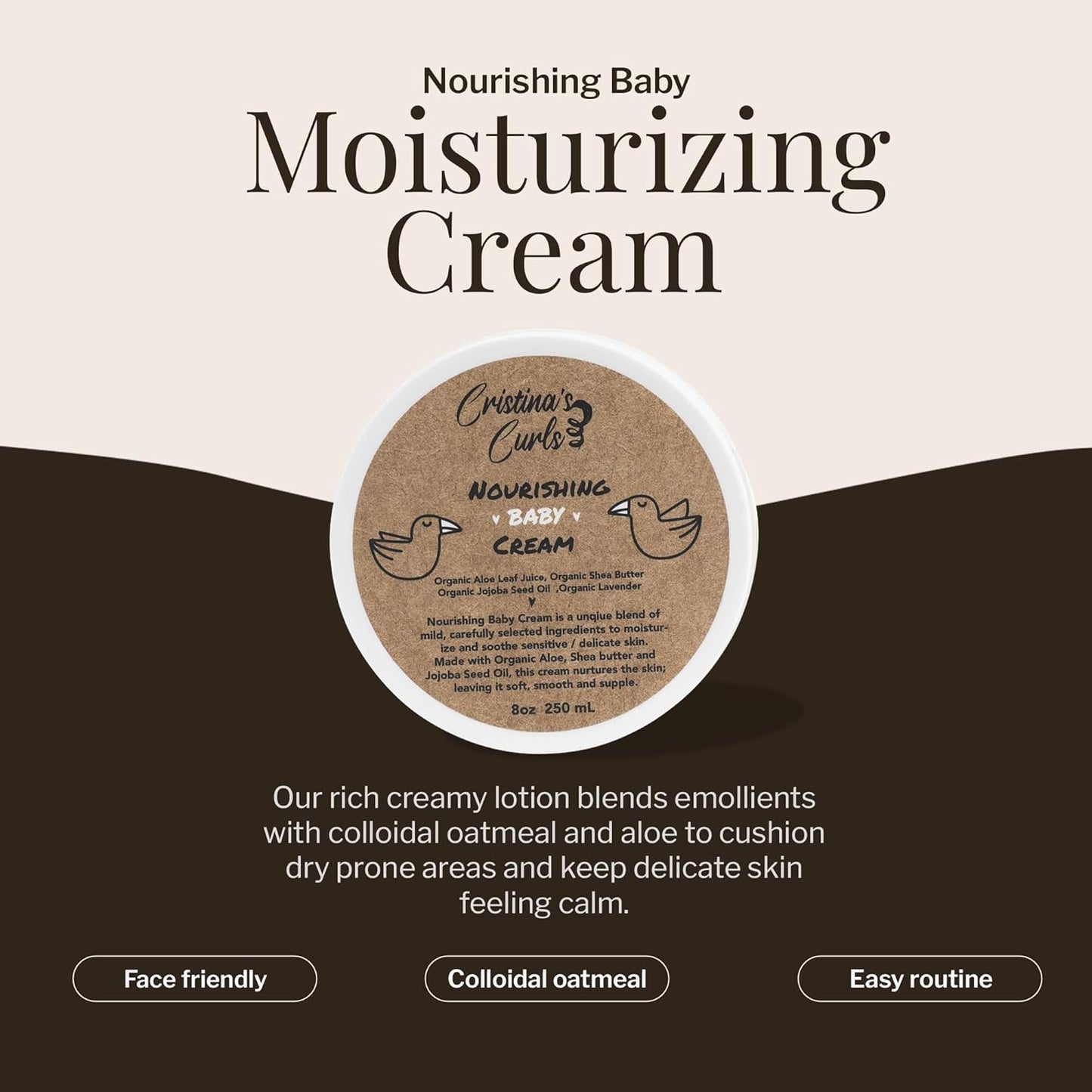 Cristina's Curls Baby Moisturizing Cream – Rich Gentle Hydration For Face and Body