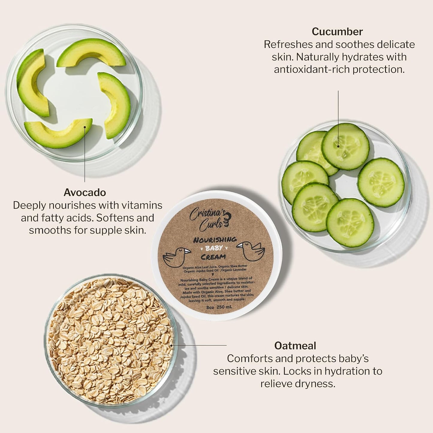 Cristina's Curls Baby Moisturizing Cream – Rich Gentle Hydration For Face and Body