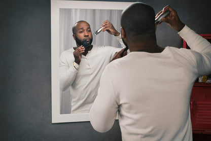 The Cut Buddy PLUS Beard Shaping Tool, Clear Template with Built-in Comb and Bonus Pencil, Ideal for Hairline..