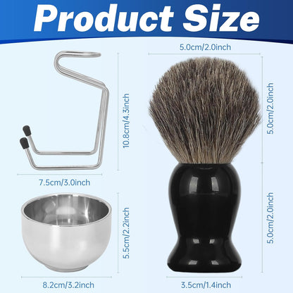 DEBETOOL Pure Badger Hair Shaving Brush and Bowl | Premium Shaving Brushes for Men, Exfoliating Wet Shave Gift..
