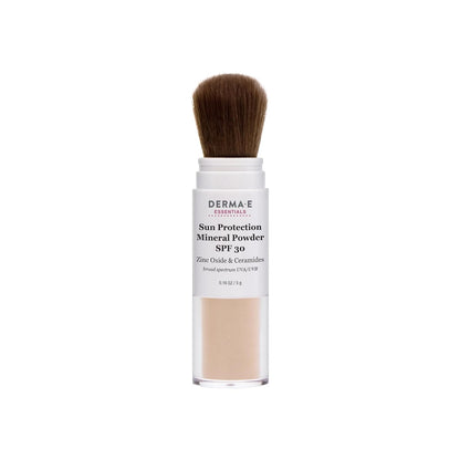 DERMA E Mineral Sunscreen for Face, SPF 30 Brush On Sun Protection Mineral Powder Sunscreen, 0.16 Oz (Pack of 1)