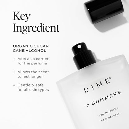 DIME Beauty 7 Summers Perfume for Women - Sweet Floral Eau de Toilette with Bergamot, Vanilla Orchid and Coconut..