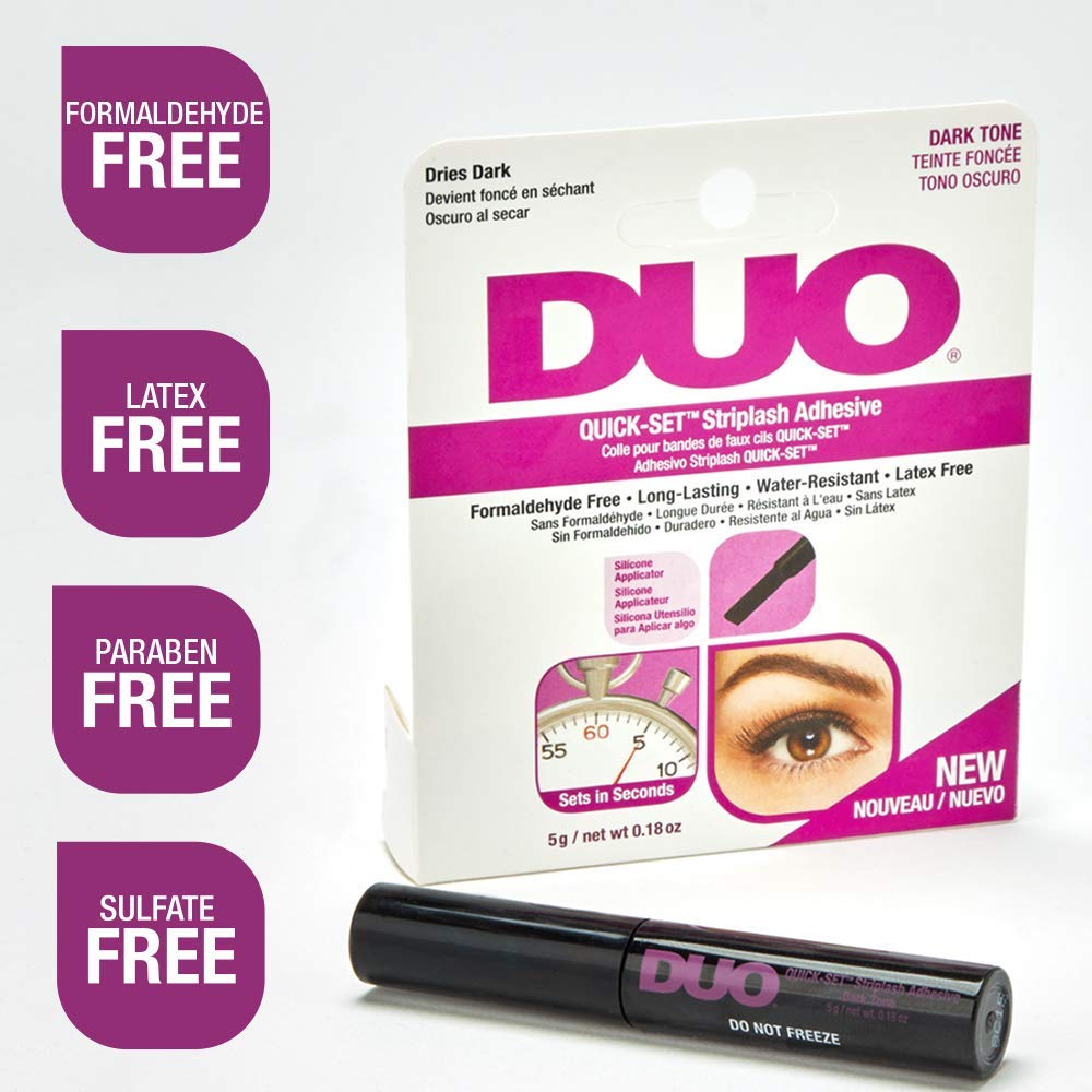 DUO Quick-Set Eyelash Glue Dark Tone – Waterproof Lash Adhesive for False Lashes, Long-Lasting, Fast-Drying Duo Lash Glue..