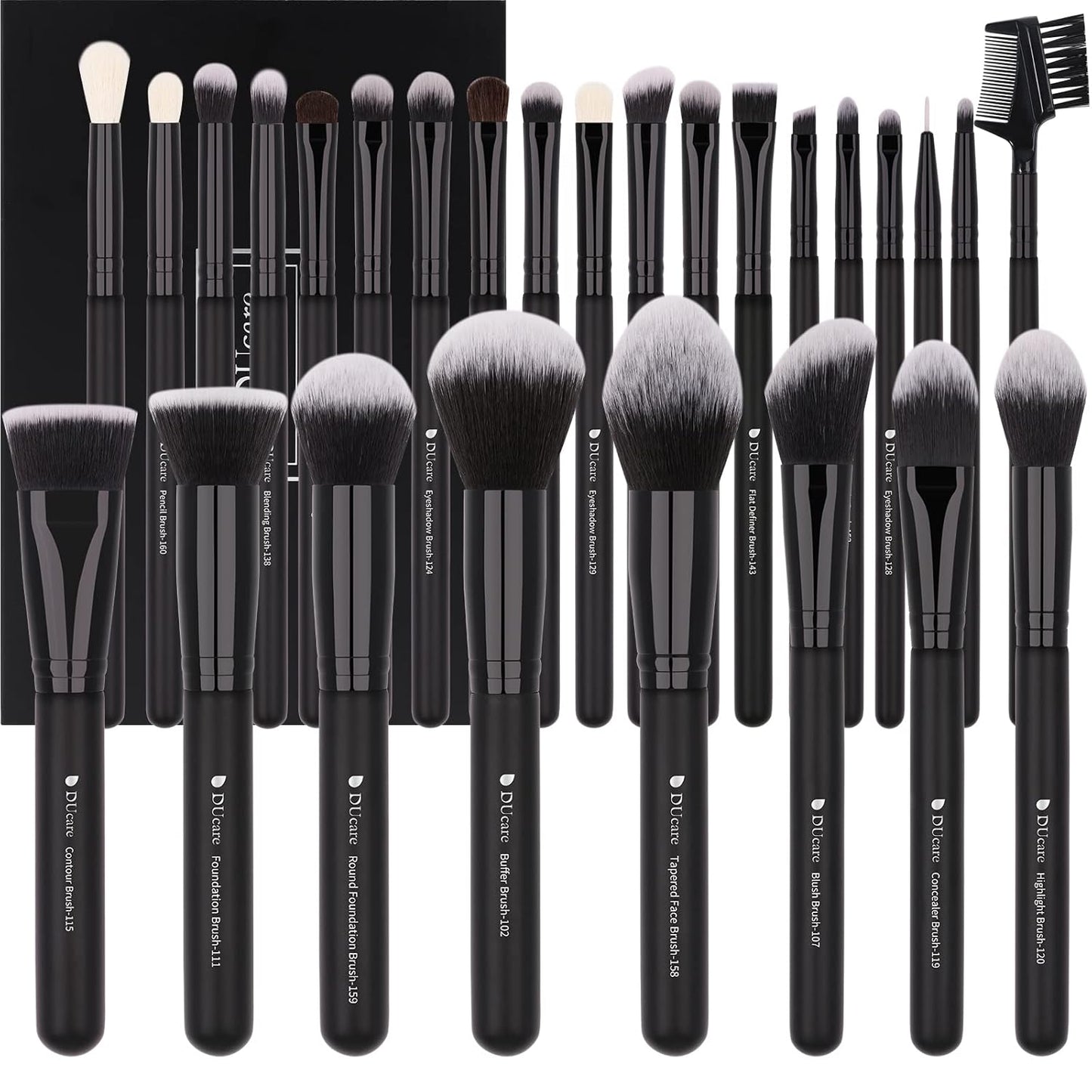 DUcare Professional Makeup Brushes Set 27Pcs | Makeup Brush Set Premium Synthetic Kabuki Foundation Blending..
