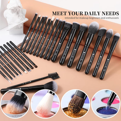 DUcare Professional Makeup Brushes Set 27Pcs | Makeup Brush Set Premium Synthetic Kabuki Foundation Blending..
