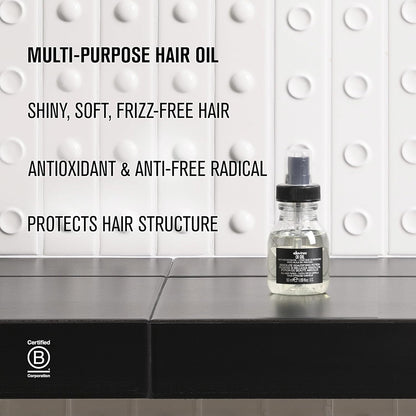Davines OI Oil, Multi-Function Potion for All Hair Types - Weightless Anti-Frizz & Shine-Enhancing Serum with Roucou Oil..