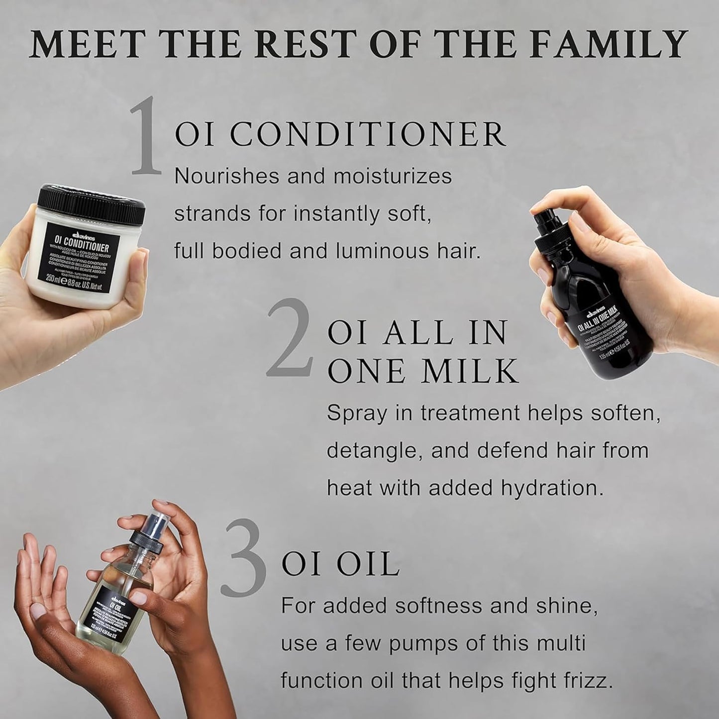 Davines OI Oil, Multi-Function Potion for All Hair Types - Weightless Anti-Frizz & Shine-Enhancing Serum with Roucou Oil..