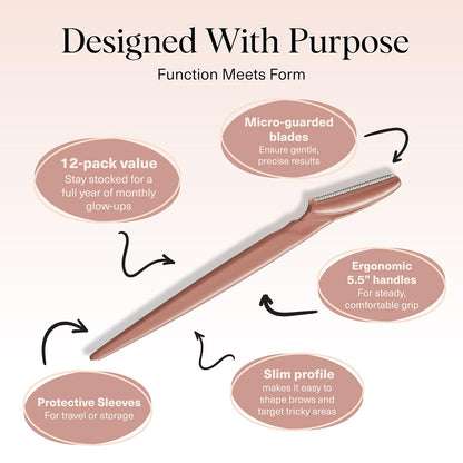 Kitsch Dermaplane Razor for Women Face – Face Razors for Women & Men, Eye Brow Razors & Face Shaver..