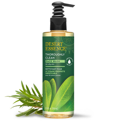 Desert Essence Thoroughly Clean Face Wash, Tea Tree Oil, 8.5 fl oz | Removes excess oil and impurities without over-drying..