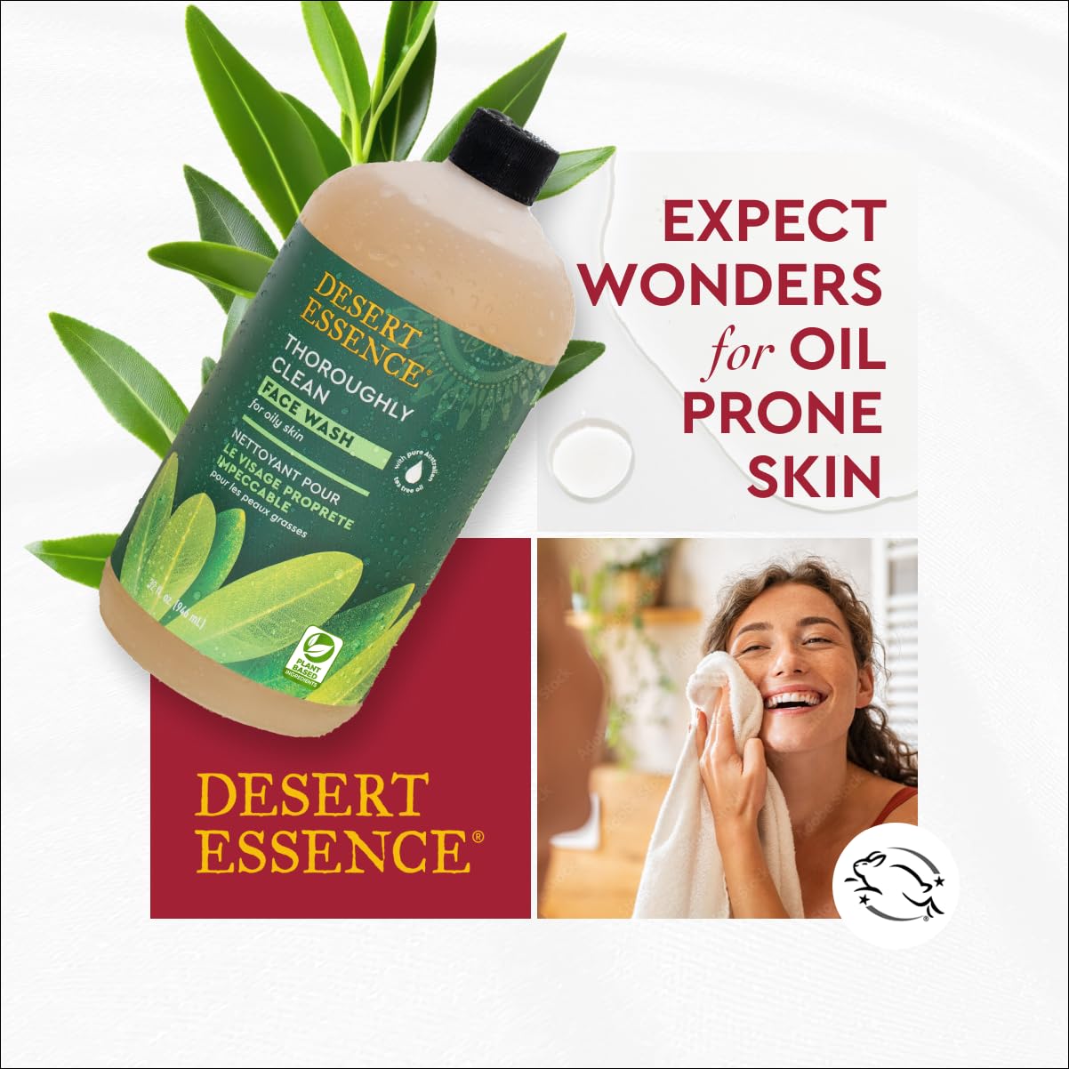 Desert Essence Thoroughly Clean Face Wash, Tea Tree Oil, 8.5 fl oz | Removes excess oil and impurities without over-drying..
