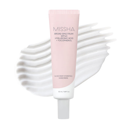 MISSHA Glow Dewy Hydrating Sunscreen SPF 40, Korean Sunscreen for Face & Body, 1.69 fl oz