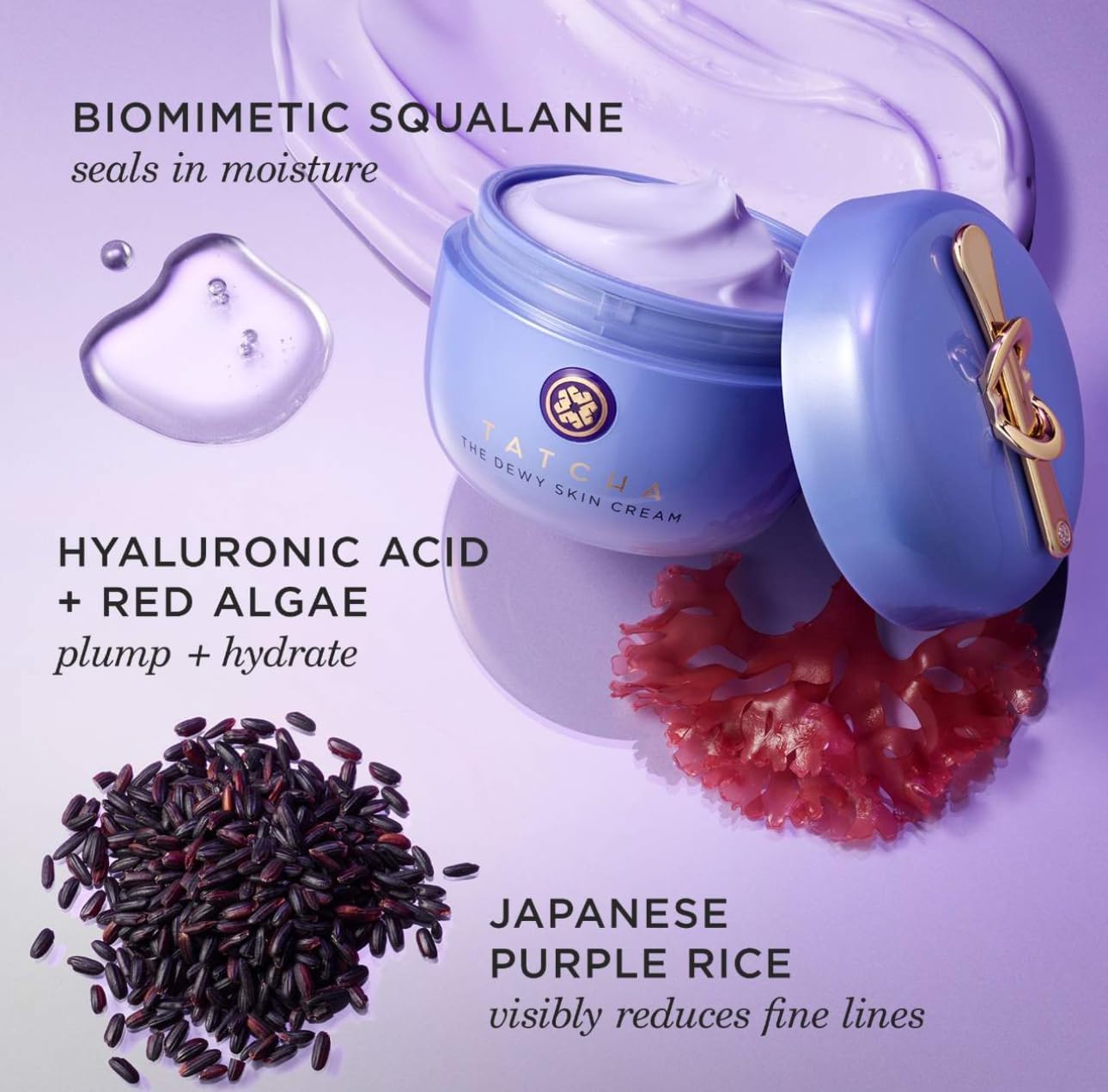 TATCHA The Dewy Skin Cream | Rich Line-Plumping Face Moisturizer | Helps Replenish Ceramides and Intensely Hydrate Dry &amp; Combo Skin ..
