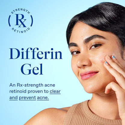 Differin Acne Treatment Gel, 60 Day Supply, Retinoid Treatment for Face with 0.1% Adapalene, Gentle Skin Care for Acne Prone Sensitive Skin..