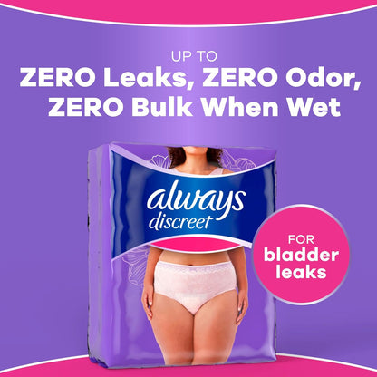 Always Discreet Adult Diapers for Women, Incontinence Underwear, Small/Medium, 32ct