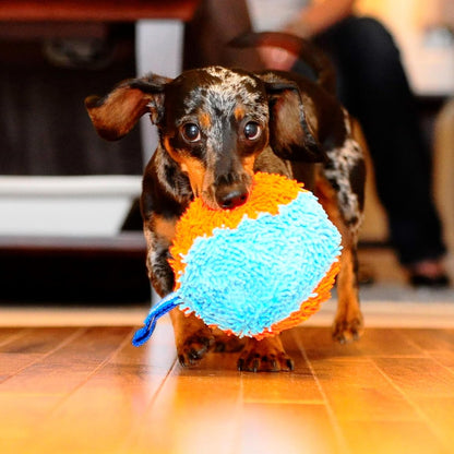 Indoor Fetch Shaker for Dogs - Interactive Dog Toys for Boredom, 7.75 Inch, Orange and Blue