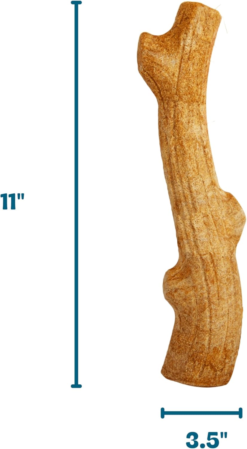 Pupstages Super Dogwood Dog Chew Toy, Made in the USA, Real-Wood Blend, NaturalWood Flavor &amp; Texture