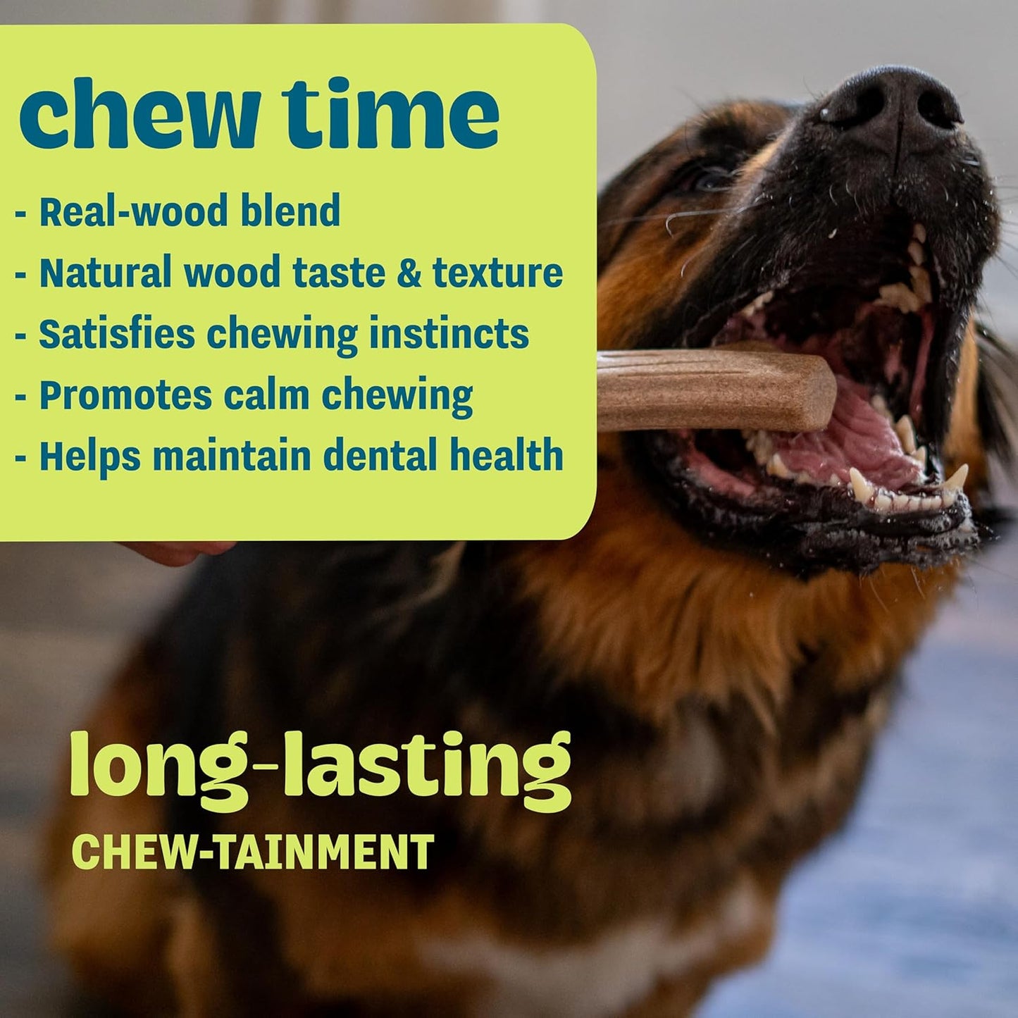 Pupstages Super Dogwood Dog Chew Toy, Made in the USA, Real-Wood Blend, NaturalWood Flavor &amp; Texture