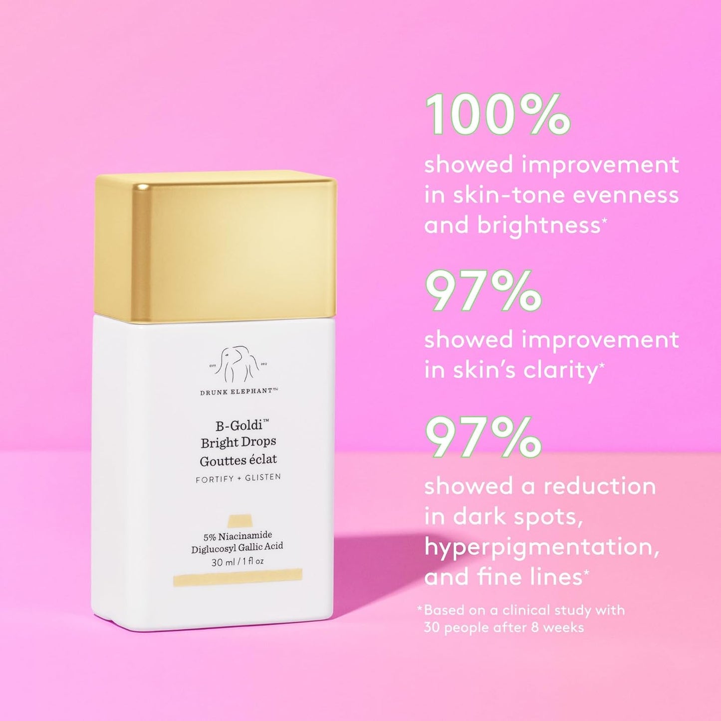 Drunk Elephant B-Goldi Bright Drops - 30 ml/1 fl oz - Illuminating Color Serum Drops - Clean Clinical Skincare ..