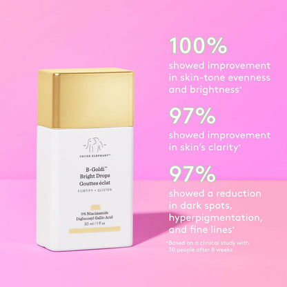 Drunk Elephant B-Goldi Bright Drops - 30 ml/1 fl oz - Illuminating Color Serum Drops - Clean Clinical Skincare ..