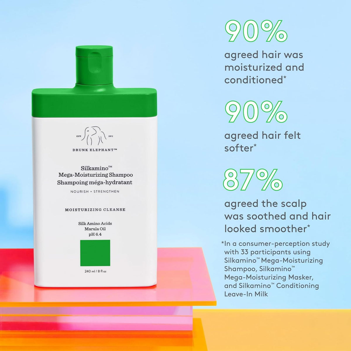 Drunk Elephant Silkamino Conditioning Leave-In Milk - 240 ml/8 fl oz - Silk Amino Acids..