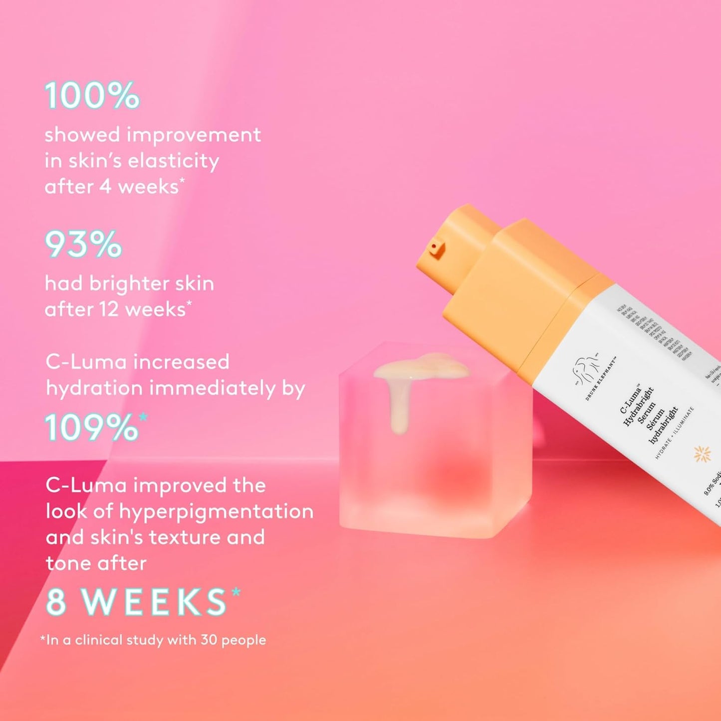 Drunk Elephant C-Luma Hydrabright Serum - 30 ml/1 fl oz - 10% Hydrating Vitamin C - Clean Clinical Skincare ..