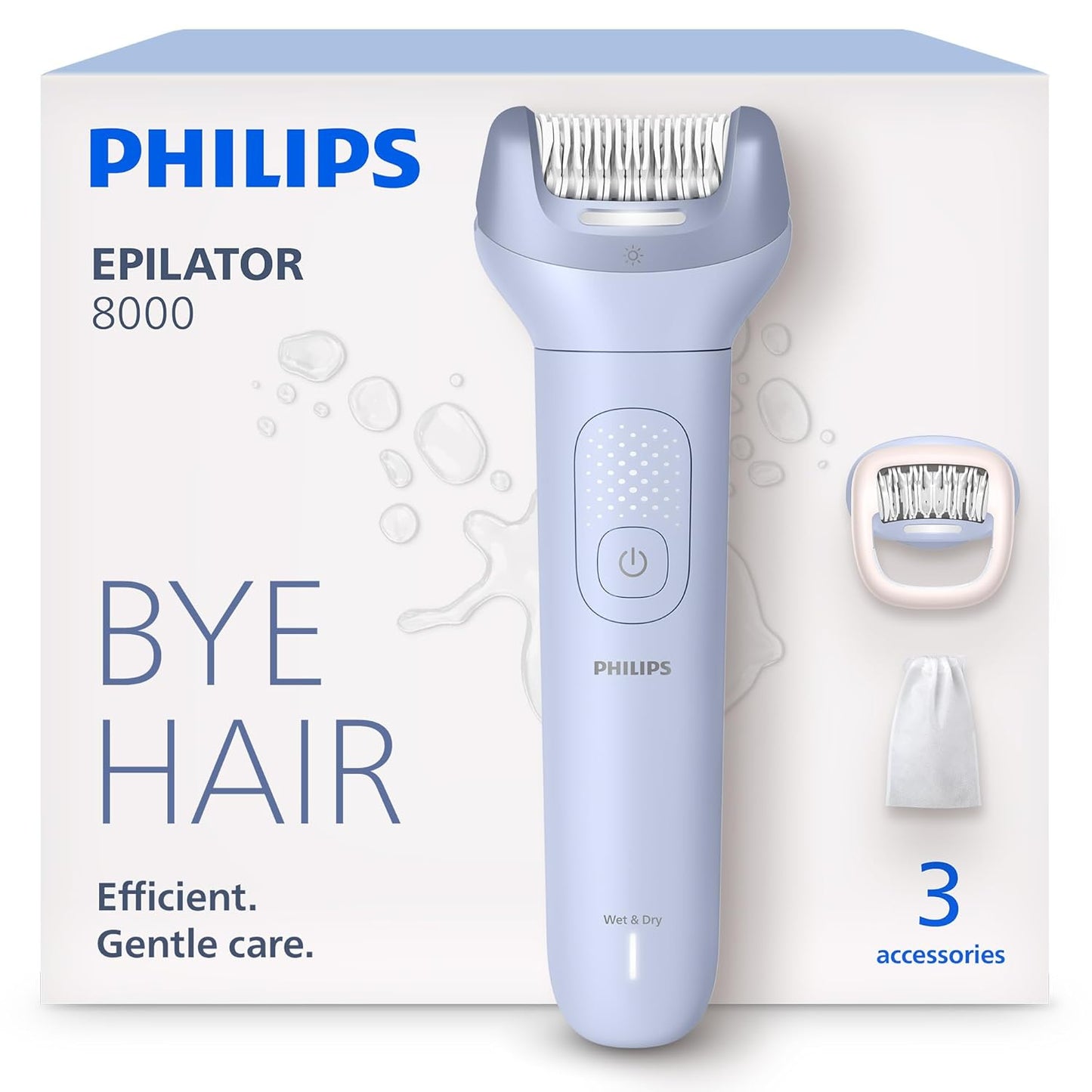 Philips Epilator Series 8000 - Cordless Wet and Dry Electric Epilator, Hair Removal for Legs and Body..