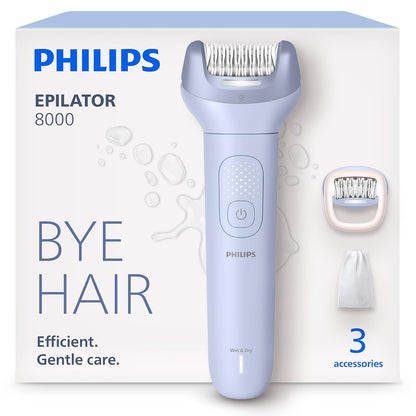 Philips Epilator Series 8000 - Cordless Wet and Dry Electric Epilator, Hair Removal for Legs and Body..