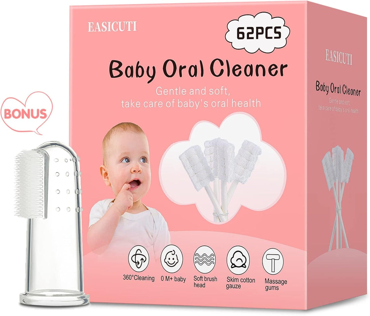 62PCS Baby Tongue Cleaner, Oral Cleaner Newborn Baby Tooth Brush
