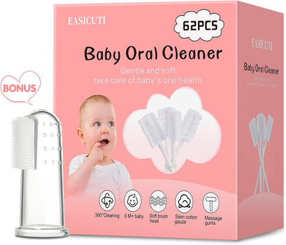 62PCS Baby Tongue Cleaner, Oral Cleaner Newborn Baby Tooth Brush