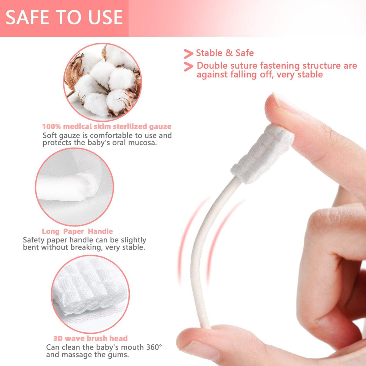 62PCS Baby Tongue Cleaner, Oral Cleaner Newborn Baby Tooth Brush
