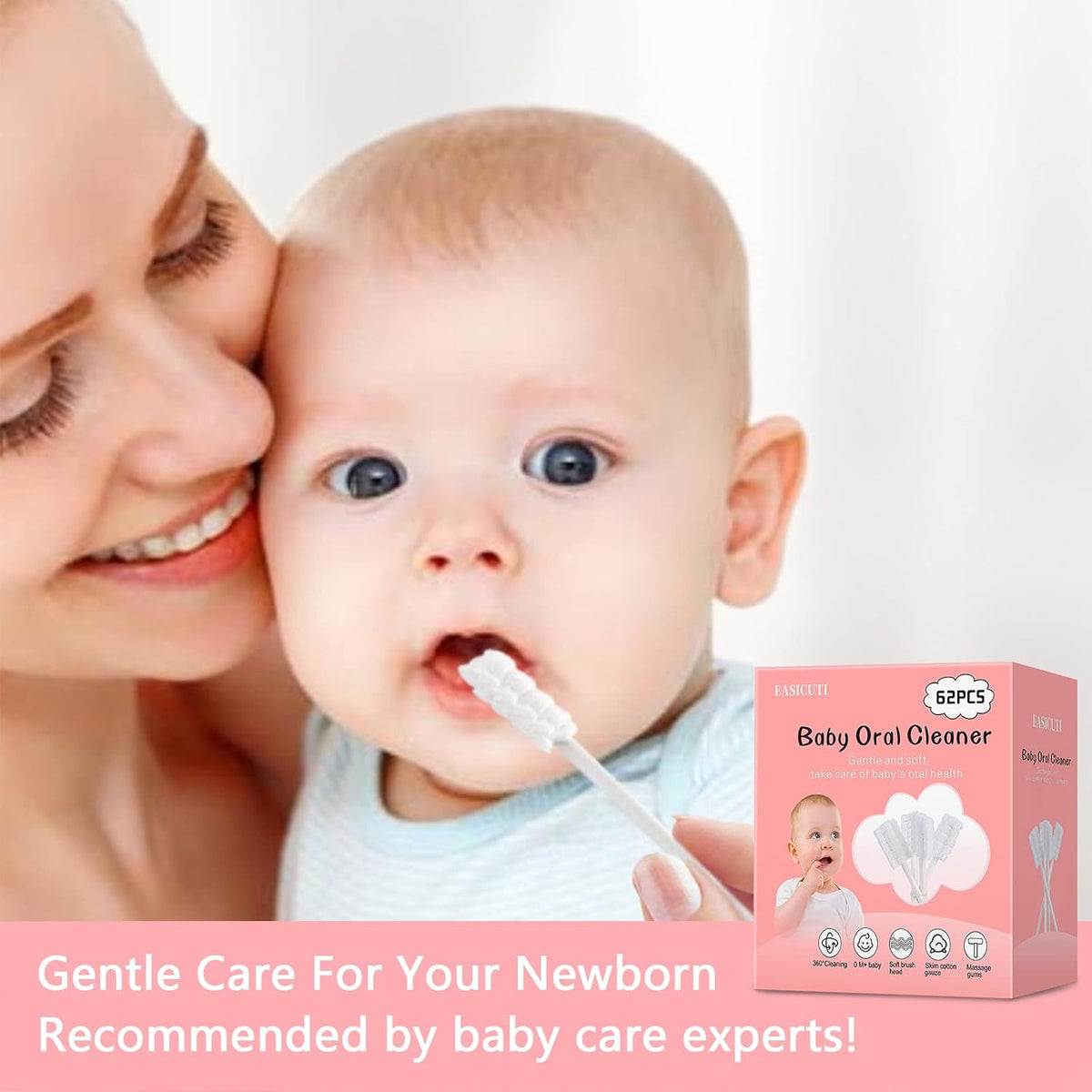 62PCS Baby Tongue Cleaner, Oral Cleaner Newborn Baby Tooth Brush