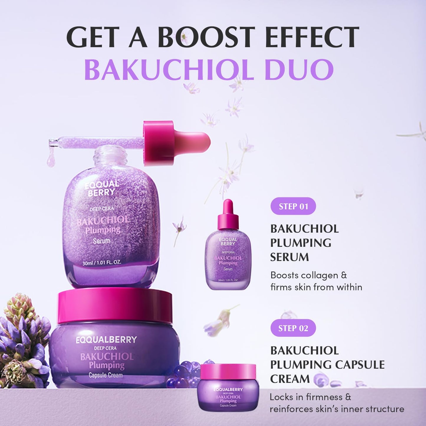 EQQUALBERRY Bakuchiol Plumping Face Serum - Retinol Natural Alternative for Sensitive Skin..