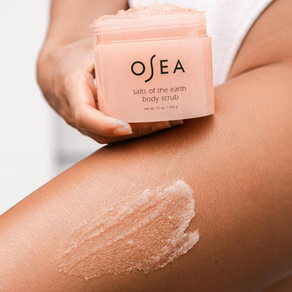 OSEA Salts of the Earth Body Scrub 12 oz - Pink Himalayan Salt Scrub - Gentle Body Exfoliation Skincare - Ideal Spa Gift for Pampering..