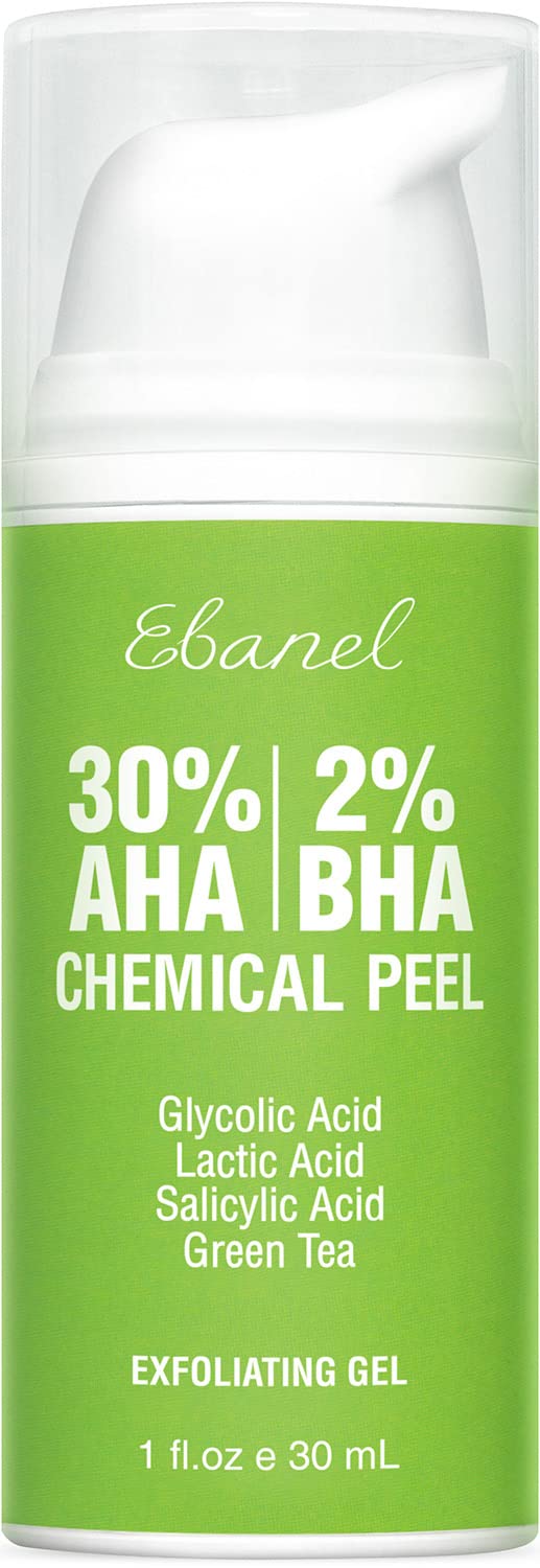 Ebanel Chemical Peel for Face, AHA BHA Exfoliator, Glycolic Acid Peel, Salicylic &amp; Lactic Acid Face Peeling Gel