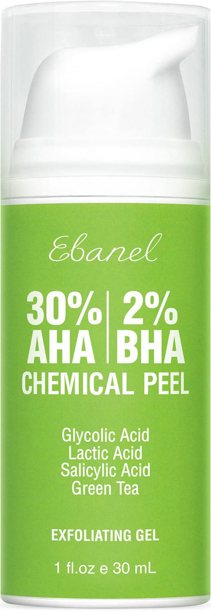 Ebanel Chemical Peel for Face, AHA BHA Exfoliator, Glycolic Acid Peel, Salicylic &amp; Lactic Acid Face Peeling Gel