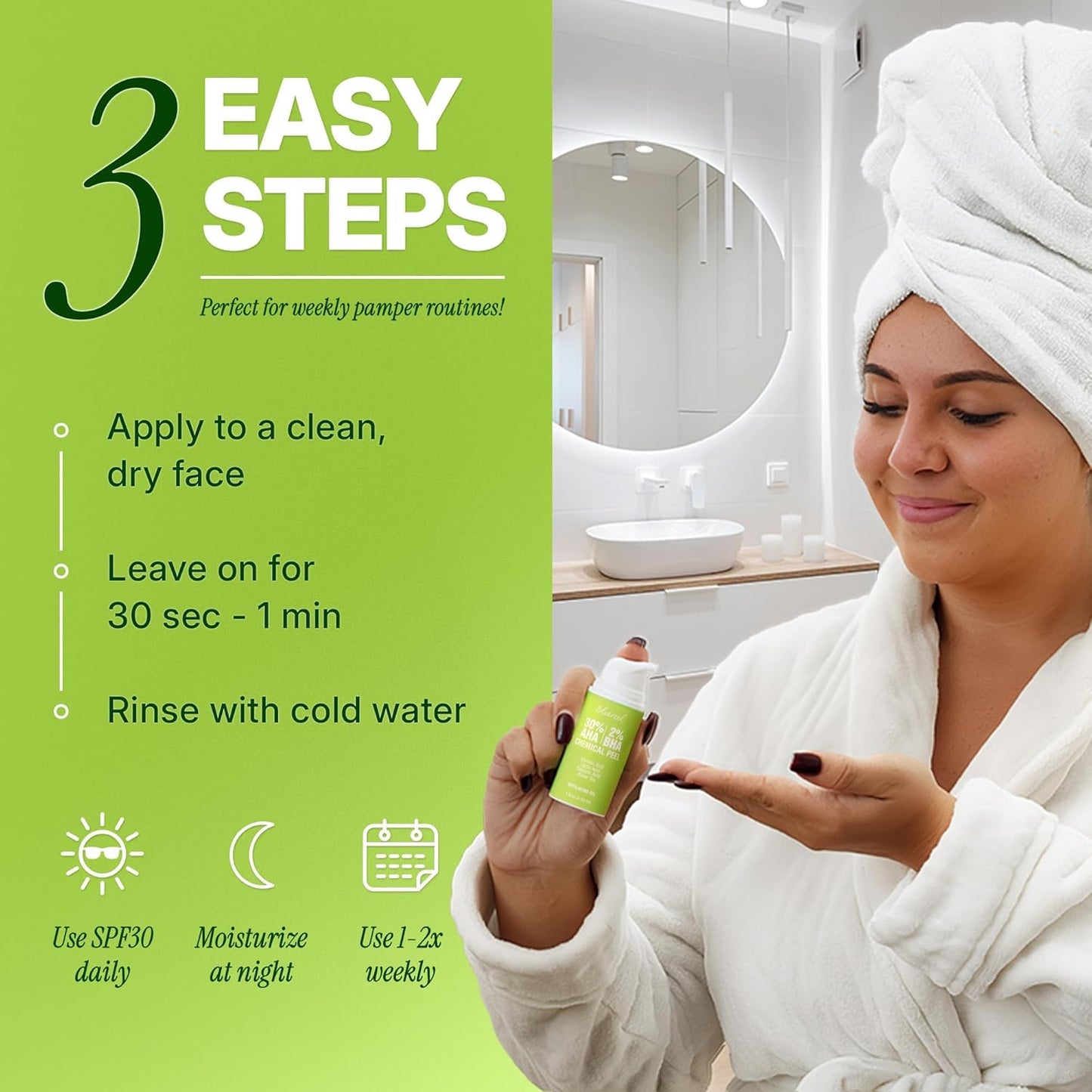 Ebanel Chemical Peel for Face, AHA BHA Exfoliator, Glycolic Acid Peel, Salicylic &amp; Lactic Acid Face Peeling Gel