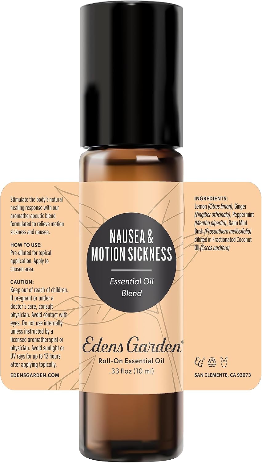 Edens Garden Nausea &amp; Motion Sickness Essential Oil Roll-On Blend- 100% Pure Premium Grade, Natural, Therapeutic..