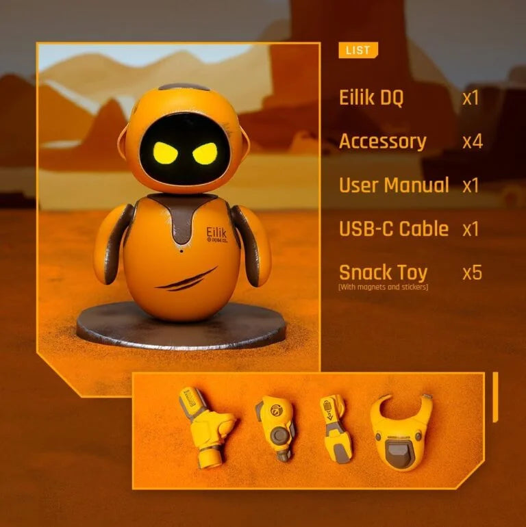 Eilik DQ – Touch Interactive Toys, Cute Robot Pets with Abundant Emotions