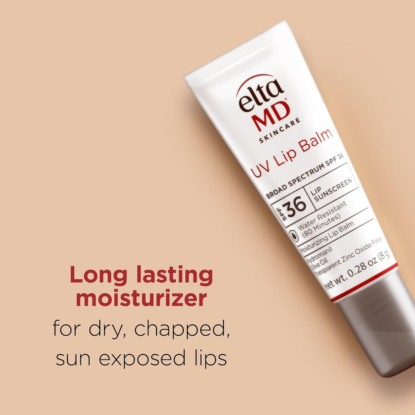 EltaMD UV Lip Balm SPF Sunscreen, Sunscreen Lip Balm with SPF 30+, Protects Dry Cracked Lips, Transparent Zinc Oxide