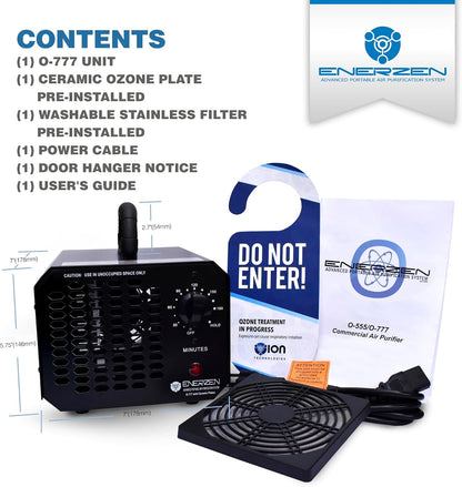Enerzen Ozone Generator 60,000mg Industrial O3 Air Purifier Deodorizer (60,000mg - Black)..