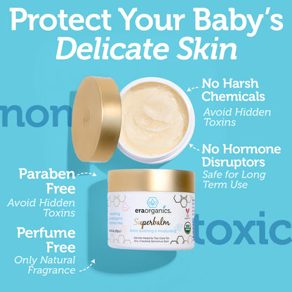 Era Organics Healing Ointment for Babies - USDA Certified Organic Natural Moisturizer Gentle on Sensitive Skin Prone To Baby Eczema..