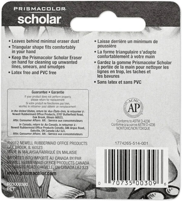 Prismacolor 1774265 Scholar Latex-Free Eraser