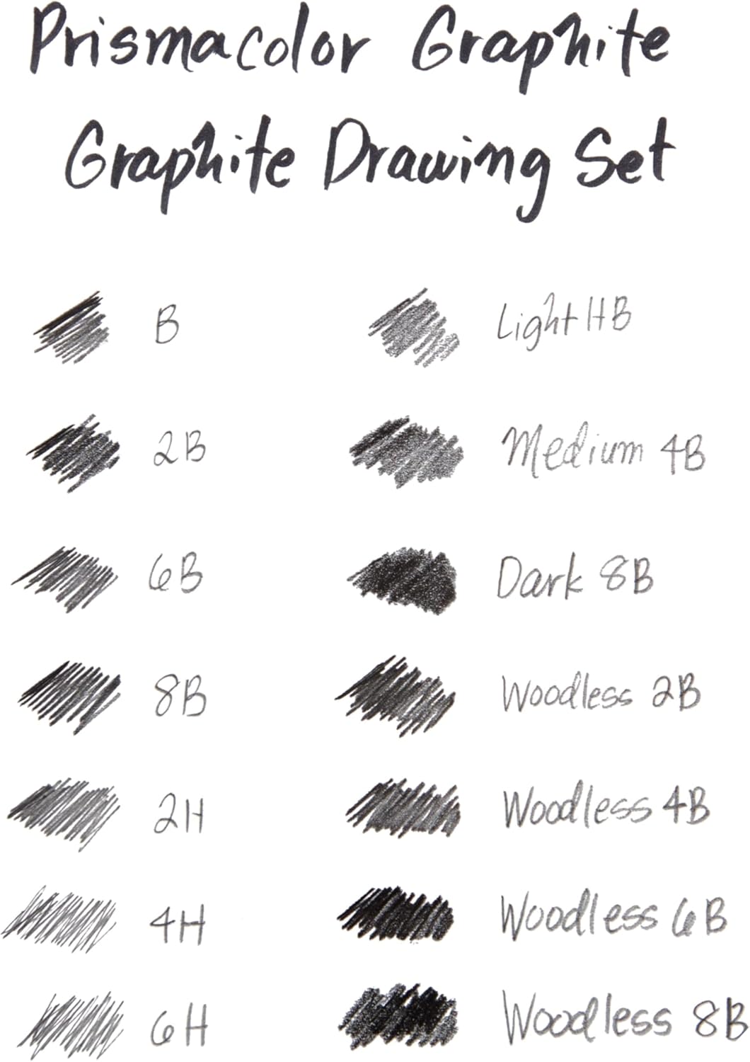 Prismacolor Premier Graphite Drawing Pencils With Erasers & Sharpeners-18-Piece Set