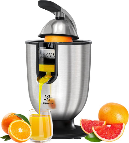 Eurolux Premium Electric Orange Juicer | Stainless Steel Citrus Squeezer